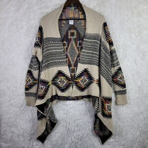 Northern Angel Anthropologie Womens S Southwestern Aztec Open‎ Cardigan Knit